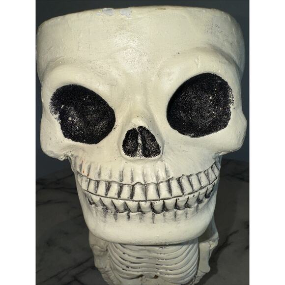 Nordstrom 15" Halloween Door Greeter Skeleton Pedestal Candy Dish Pumpkin Skull - Picture 8 of 12